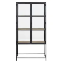VITRIINKAPP SEAFORD 77X35XH150CM, MUST/TAMM