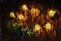 VALGUSKETT LATERNAGA 10LED ROTANG/PLAST 1,8M PÄIKESEPANEELIGA