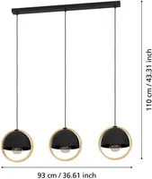 RIPPVALGUSTI EGLO CALLOW E27 3X40W MUST METALLIK