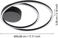 LAEVALGUSTI EGLO RUOTALE LED MUST/VALGE