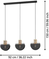 RIPPVALGUSTI EGLO MILLE E27 3X40W MUST/HALL/PUIT