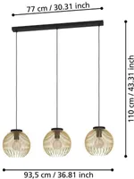 RIPPVALGUSTI EGLO VENEZUELA E27 3X40W MUST/KULDNE