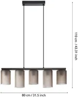 RIPPVALGUSTI EGLO COLOMERA E27 5X40W MUST/HALL