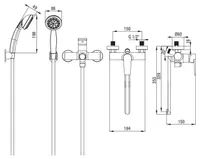 VALAMU- JA VANNISEGISTI SEINALE DEANTE TUBO DUŠIKOMPLEKTIGA