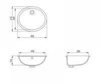 VANNITOAVALAMU TURTL 155MM 436X359MM MARMOR