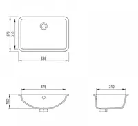 VANNITOAVALAMU TURTL 150MM 475X310MM GRANIIT HÕBE