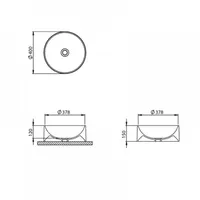 VANNITOAVALAMU TURTL 120MM 378X378MM MARMOR
