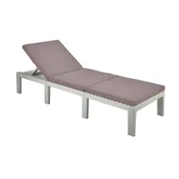 LAMAMISTOOL PROGARDEN HAITI PADJAGA 65X198X78CM VALGE