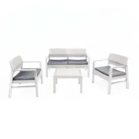 AIAMÖÖBLIKOMPLEKT PROGARDEN KILIMANJARO LAUD, DIIVAN, 2-TOOLI VALGE