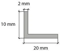 ALUMIINIUM L-PROFIIL CEZAR 20X10X2X1000MM ANOD.HÕBEDANE