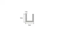 ALUMIINIUM U-PROFIIL CEZAR 8X8X1X2000MM ANOD.HÕBEDANE