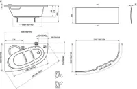NURGAVANN RAVAK ASSYMETRIC 160X105CM, VASAK