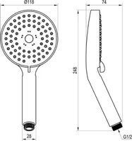 MULTIFUNKTSIONAALNE DUŠIOTSIK RAVAK, 3 FUNKTSIOONI, 953.00CR
