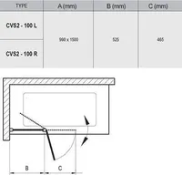 VANNISEIN RAVAK CVS2-100 VASAK, VALGE PROFIIL