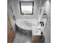 VANNISEIN RAVAK CVSK1 ROSA 140/150 R, 85X150CM, VALGE