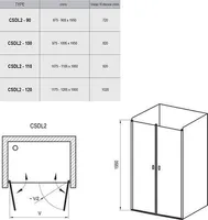 DUŠIUKS RAVAK CSDL2-100, 100X195CM