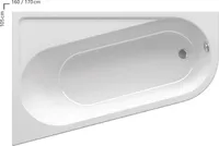 NURGAVANN RAVAK CHROME ASÜMMEETRILINE 170X105CM VASAK