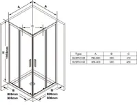 DUŠIKABIIN RAVAK BLIX SLIM BLSRV2-90, 90X195CM MUST