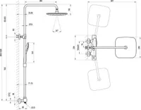 DUŠISEGISTI RAVAK 10° FREE TERMOSTAAT ÜLA- JA KÄSIDUŠIGA MUST