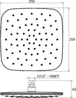 DUŠIOTSIK ÜLADUŠILE RAVAK 25X25CM, KROOM