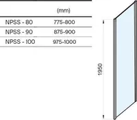 DUŠISEIN RAVAK NPSS-100 ALUMIINIUM, 100X195CM