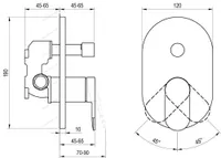 DUŠISEGISTI RAVAK CHROME II 065.20 MUST, PEIDETUD R-BOXI JAOKS