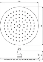 DUŠIOTSIK ÜLADUŠILE RAVAK 250MM, 985.20BLM, MUST MATT