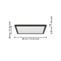 PLAFOON EGLO ROVITO-R IP44 2700-6500K 39X39CM PULT MUST