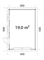 GARAAŽ PALMAKO RASMUS 19,0M² SEKTSIOONUKSEGA