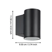 VÄLISVALGUSTI IZZALINI SEINALE GU10 IP44 MUST