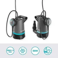 TÜHJENDUSPUMP GARDENA 20000 BASIC PUHAS VESI, UJUKLÜLITIGA