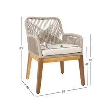 TOOL FLORIDA 58X66XH83CM, AKAATSIA, BEEŽ