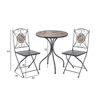 RÕDUKOMPLEKT MOSAIC LAUD JA 2 TOOLI