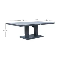 LAUD TOMSON 150X90XH2-75CM, TUMEHALL KLAASPLAADIGA