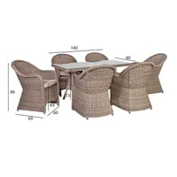 AIAMÖÖBLIKOMPLEKT TOSCANA LAUD JA 6 TOOLI