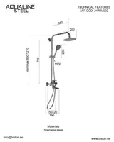 ÜLADUŠI KOMPLEKT AQUALINE STEEL SEGISTIGA ROOSTEVABA