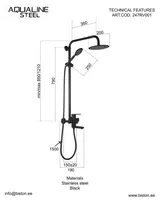 ÜLADUŠI KOMPLEKT AQUALINE STEEL SEGISTIGA MUST