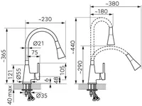 KÖÖGISEGISTI FERRO FITNESS II, 2-FUNKTSIOONILINE PAINDUV TILA