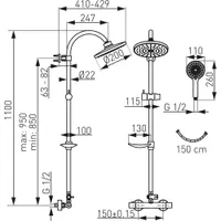 DUŠISEGISTI FERRO SIMONE TERMOSTAAT ÜLA- JA KÄSIDUŠIGA, KROOM