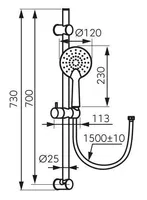 DUŠILIFT FERRO PHILA DUŠIKOMPLEKTIGA, KROOM
