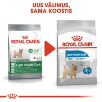 KUIVTOIT ROYAL CANIN LIGHT WEIGHT VÄIKEST KASVU KOERTELE 3KG