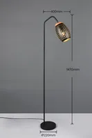 PÕRANDALAMP TRIO BIDAR E27 MATT MUST/KULDNE