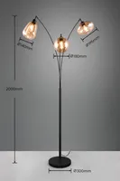 PÕRANDALAMP TRIO LUMINA 3XE14 MATT MUST/AMBER