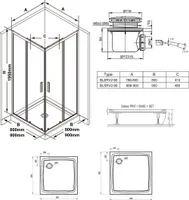 DUŠIKOMPLEKT RAVAK 80X195 CM 5IN1 BLSRV2, SET8 ALUMIINIUM