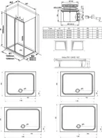 DUŠIKOMPLEKT RAVAK 100X80 5IN1 BLSDP2 + BLSPS SET12L ALUMIINIUM