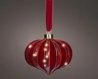 JÕULUKUJU RIPPUV 15LED KLAAS 20X21CM PUNANE
