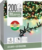 JÕULUVALGUSTUS SISE 200LED IP44 MITMEVÄRVILINE 4M 3XAA