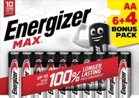 PATAREI ENERGIZER MAX ALKALINE AA 1,5V 10TK PAKIS