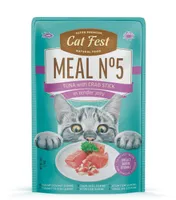 MÄRGTOIT CATFEST KASSIDELE TUUNIKALA JA KRABIPULKADEGA 12X50G