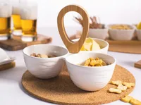 SERVEERIMISNÕU ALTOM DESIGN KÄEPIDEMEGA VALGE/BAMBUS